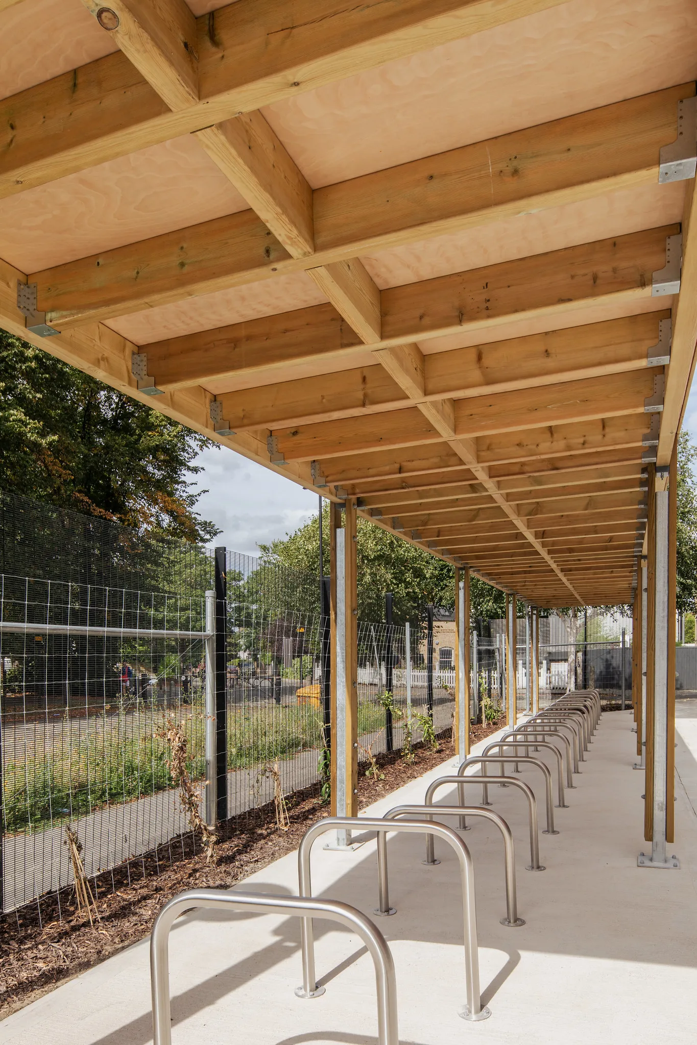 Iqra VA Primary School covered walkway and cycle parking